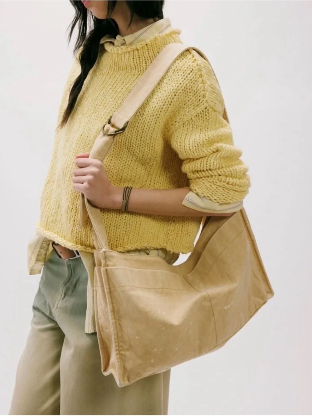 Free People Camp Crush Sling Bag in Neutral NWT